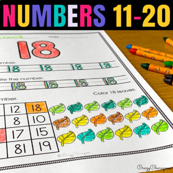 Preview of Numbers 1-20 Worksheets Teen Numbers Centers Math Curriculum Unit 2
