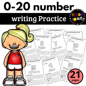 Preview of Numbers 1-20 Worksheets Trace, Color and Write  Numbers 1 To 20 Worksheet