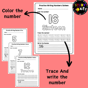 Numbers Worksheets Trace Color And Write Numbers To Worksheet