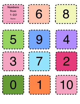 Numbers 1-20 (cut/sequence/save)-A Great Math Tool! | TpT
