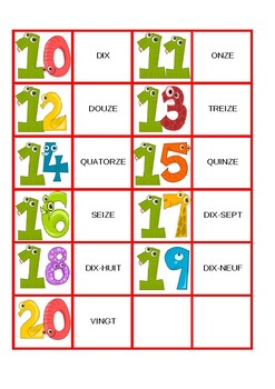 numbers 1 20 in french by world of languages tpt