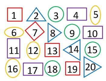 Preview of MATH - Numbers 1-20 with shapes