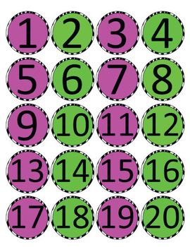 numbers 1 20 zebra print circles by sister teachers east