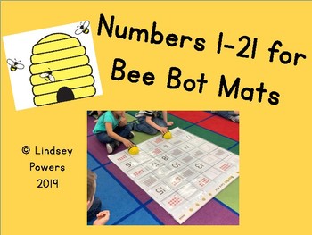 Preview of Numbers 1-21 for Bee Bot Mats