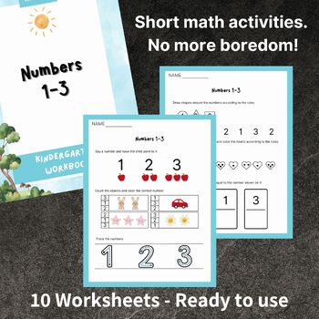 Preview of Numbers 1-3 Practice Workbook. Short Activities and Early Math Practice