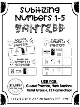 numbers yahtzee teaching resources teachers pay teachers