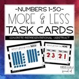 Numbers 1-50 More & Less Task Cards