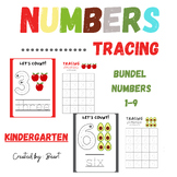 Numbers 1-9 Trace and Count Worksheets