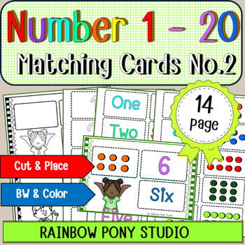 Preview of Numbers 1 To 20 Matching Cards with dot No.2