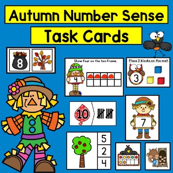 Preview of Numbers 1 to 10 Task Cards | Autumn Number Sense Activities