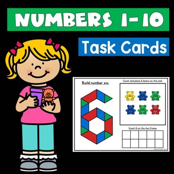 Preview of Numbers 1 to 10 Task Cards | Counting With Math Manipulatives