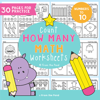 Preview of Numbers to 10 Worksheets Count How Many