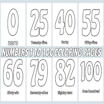 Preview of Numbers 1 to 100 Coloring Pages for Kids : Numbers 1 to 100 Coloring Book