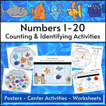 Preview of Numbers 1 to 20 | Posters – Centers – Worksheets