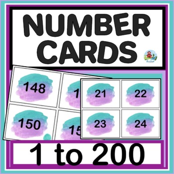 Preview of Counting with Numbers 1 to 200 Decorative Cards