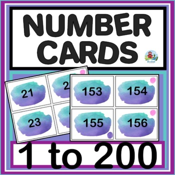 Preview of Counting with Numbers 1 to 200 Decorative Cards Printable
