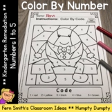 Numbers 1 to 5 Color By Number For Math Remediation