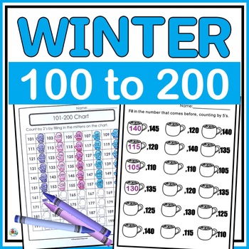 Preview of Winter Counting with Numbers to 200 Worksheets with Skip Counting , Place Value