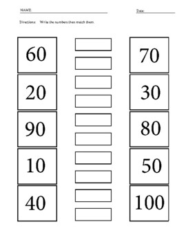 Numbers (10s) - Vocabulary Worksheets. ESL. EFL. Flashcards. ELLs ...