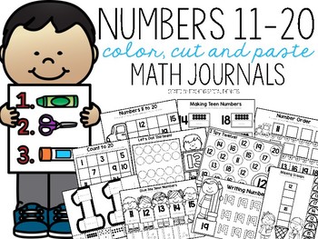 Preview of Numbers 11-20 Color, Cut, and Paste Math Journals