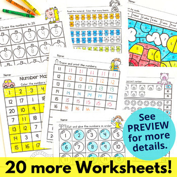 numbers 11 20 worksheets and pocket chart cards by clearly