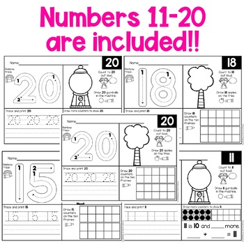 numbers 11 20 trace and count worksheets by sweet sounds