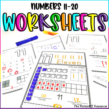 number worksheets 11 20 by mrs richard ee resources tpt