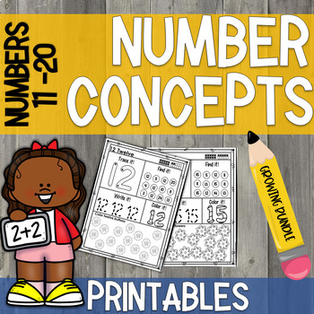 Preview of Numbers 11 - 20  Worksheets Printables