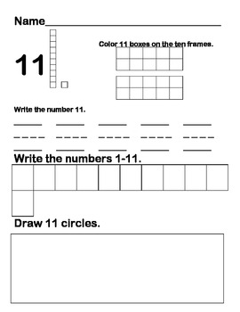 Numbers 11-20 homework sheets by Brittany B | Teachers Pay Teachers