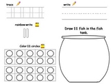 Numbers 11-20 practice - trace, write, fill in tens frame, draw