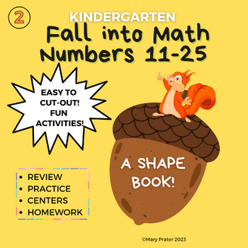 Preview of Fall Math Worksheets Kindergarten Numbers Interactive (11-25)