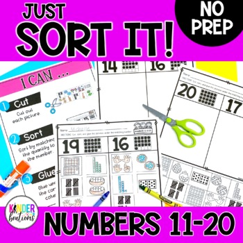 Preview of Numbers 11 to 20 Math Picture Sorts | Number Sense | Math Centers