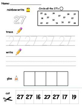 numbers 21 30 printable worksheets find write trace and glue