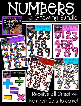 Preview of Numbers: A Growing Bundle {Creative Clips Digital Clipart}