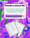 Numbers About Me - Personal numbers activity