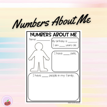 Numbers About Me Worksheet by The NYC Classroom TPT