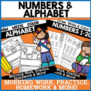 Preview of Tracing Writing Learning Alphabet Numbers 1-20 Worksheets Practice