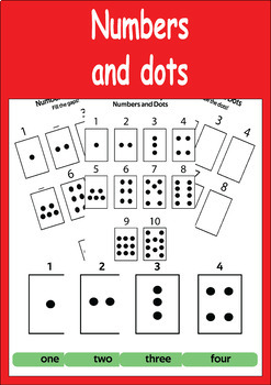Preview of Numbers And Dots Poster with 10 Flashcards (1-10) and 6 Easy Worksheets