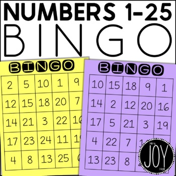 Numbers BINGO Through 25 FREEBIE by Mrs Joy Hall | TPT