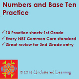 Numbers & Base Ten - 10 Practice Sheets for 1st Grade