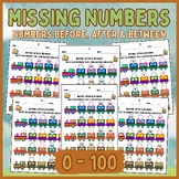 Numbers Before, After & Between Worksheets 0 - 100 - Missi