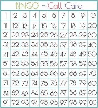 The Best Printable Bingo Numbers 1 75 | Dan's Blog