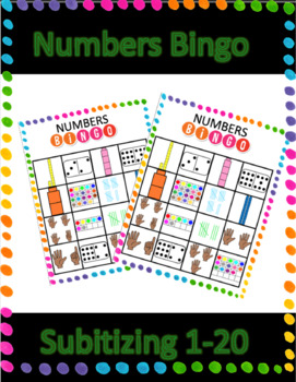 Numbers Bingo: Subitizing 1-20 by Blandune Bowen | TpT