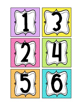 numbers bright polka dot use for labeling by tricia lyday tpt