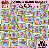 Numbers Cards Clipart Summer Fish Theme