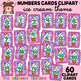 Numbers Cards Clipart Summer Ice Cream Theme