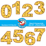 Numbers Clip Art (Bees & Honeycomb) — Numbers 0-9