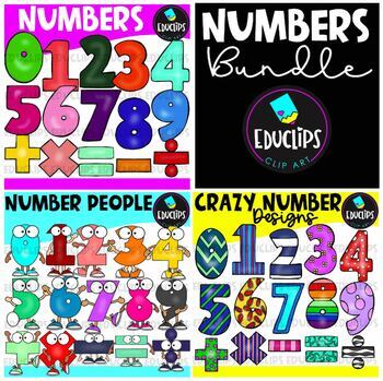 Preview of Numbers Clip Art Bundle {Educlips Clipart}