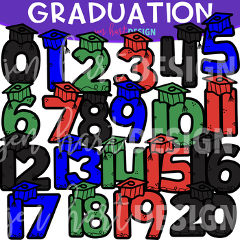 Preview of Numbers Clip Art - Graduation Numbers {jen hart Clip Art}