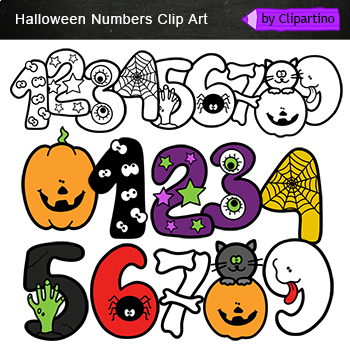 Preview of Halloween Number Clip Art /Halloween math clipart /Commercial use